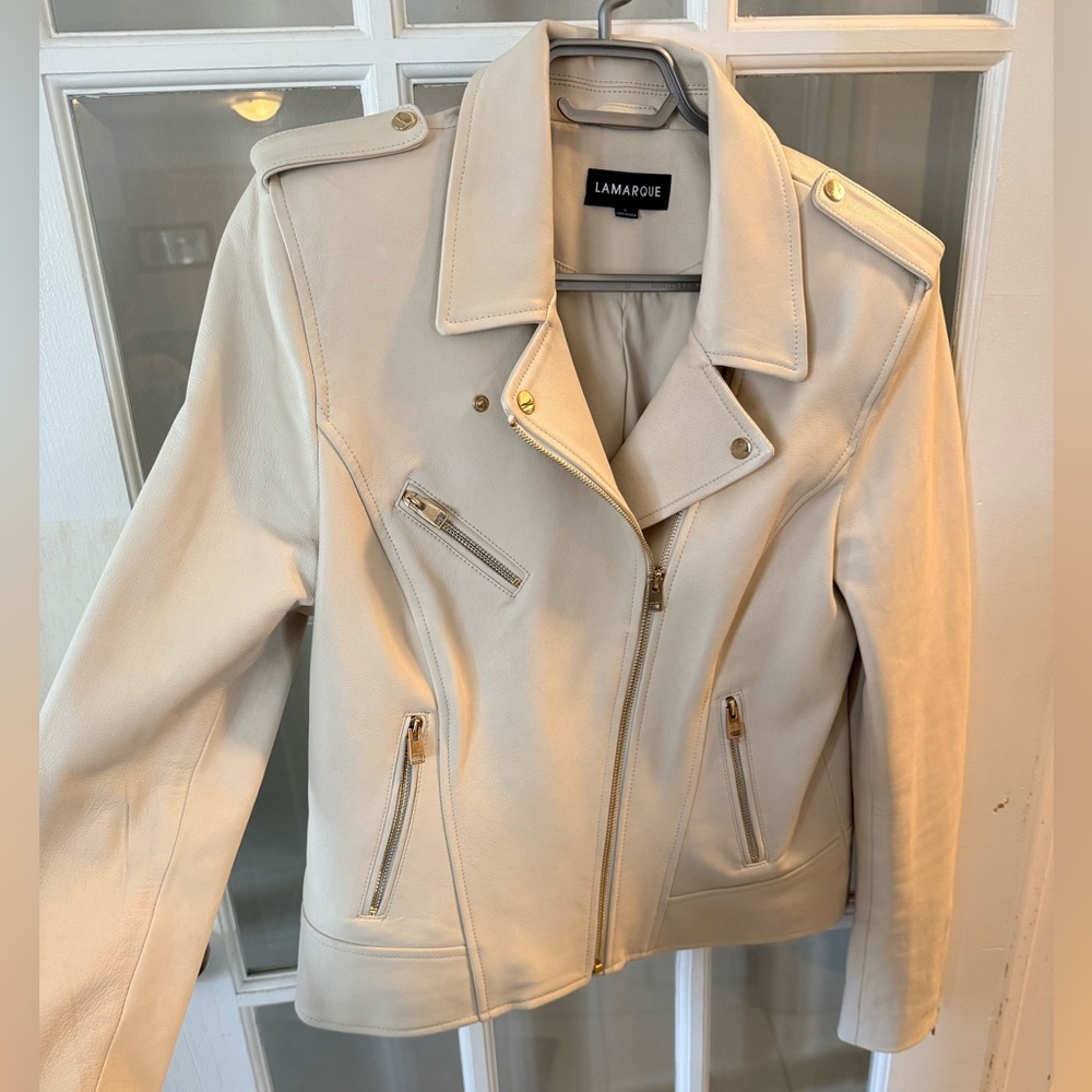 LAMARQUE Beige Leather Jacket